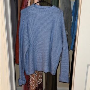 Sonoma Blue Knit Sweatshirt Crew Neck Casual